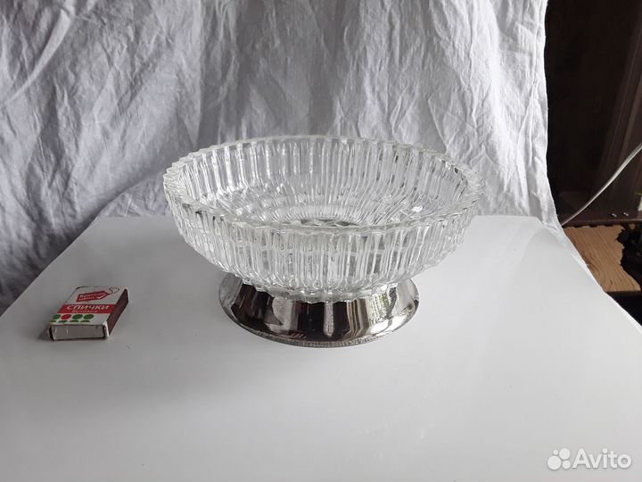 Ваза хрустальная Фруктовница Мельхиор СССР