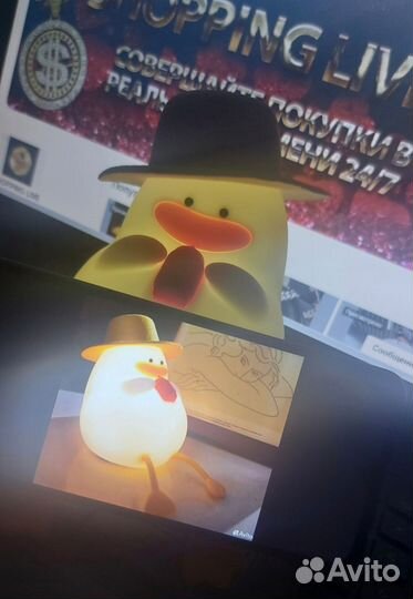 Ночник детский силиконовая уточка светильник