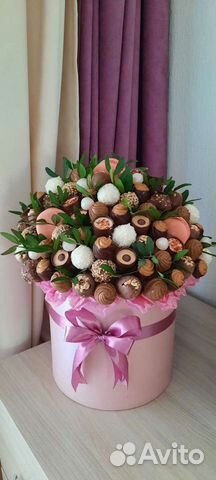 Букет в шляпной коробке, съедобный букет