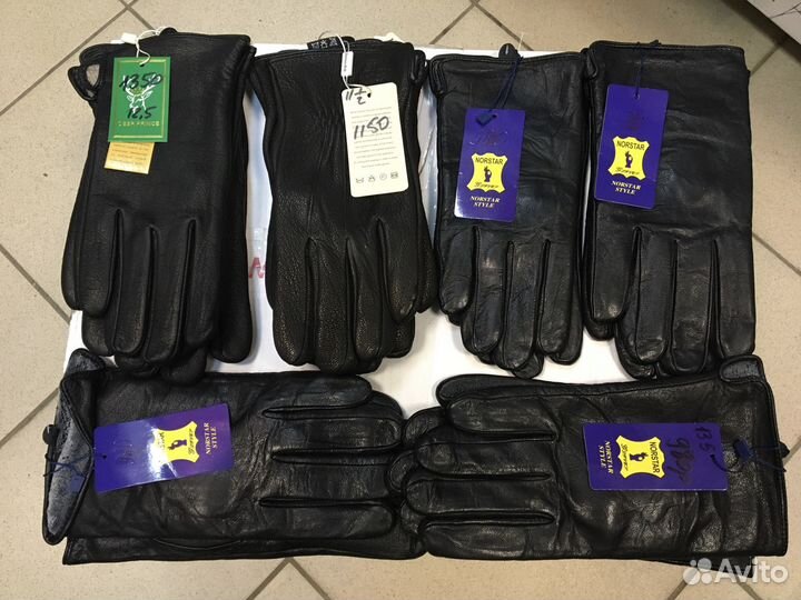 Перчатки (кожа и к/зам), 77 шт., только опт