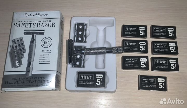Бритва safetyrazor 6C/ 40 бритвенных лезвий