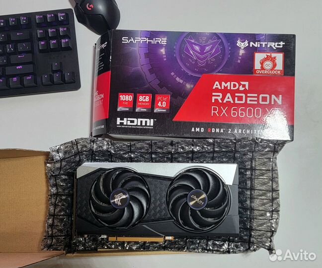 Видеокарта RX 6600 XT Sapphire nitro(рст гарантия)