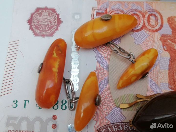 Украшения из Янтаря ссср, Броши, запонки 875пр