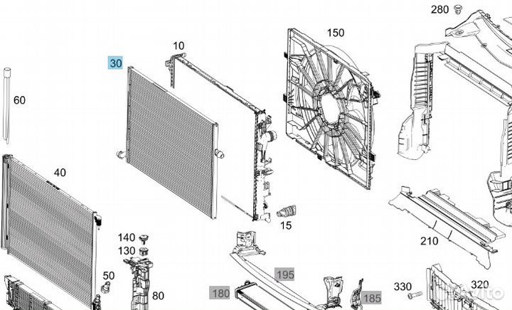 Радиатор охлаждения Mercedes A0995002003