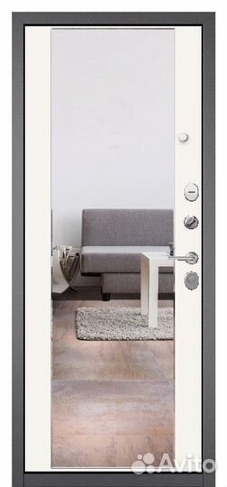 Металлические двери с зеркалом