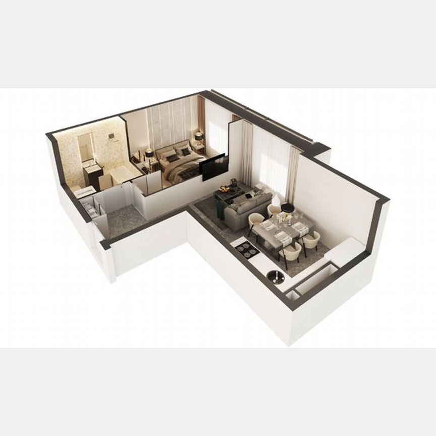 1-к. апартаменты, 40,5 м², 15/30 эт.