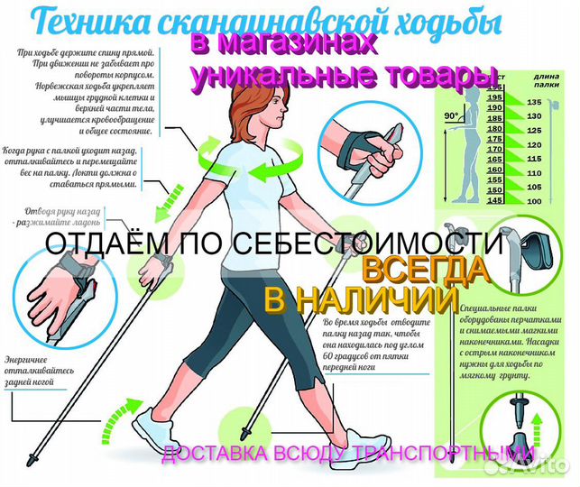 Палочки для скандинавской ходьбы раздвижные