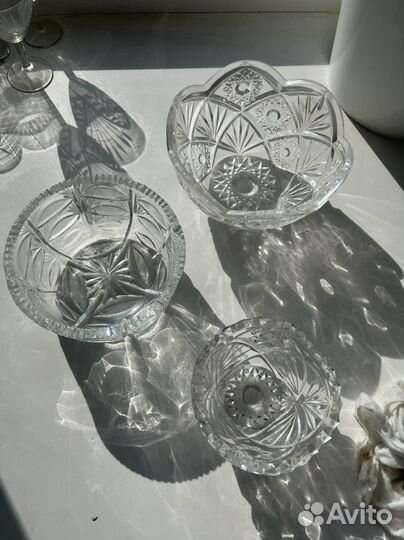 Хрусталь салатники среднего размера СССР