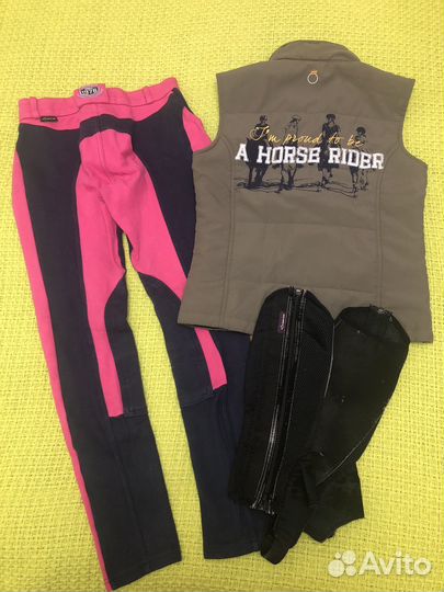 Брюки, жилет и краги детские для верховой езды