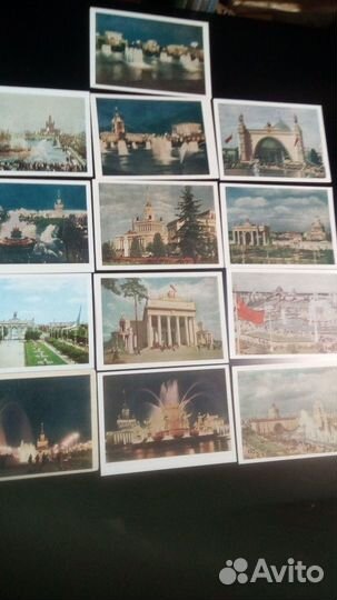 Открытки всхв ВДНХ - 13шт 55-56 г чистые