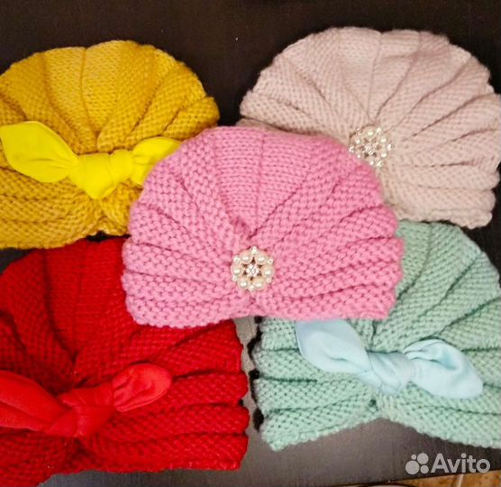 Шапочка-тюрбан утеплённая. Чалма вязаная