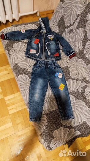 Джинсовый костюм для мальчика 98