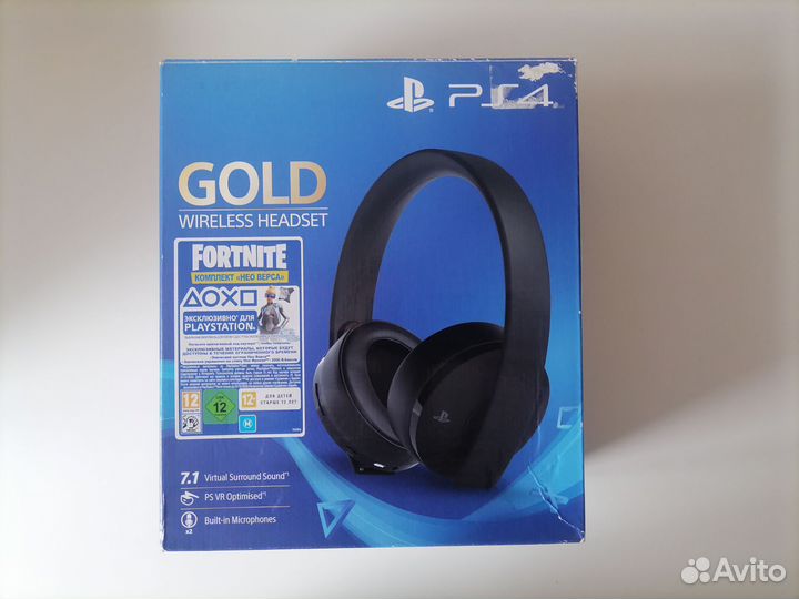 Коробка беспроводные наушники sony gold ps 4