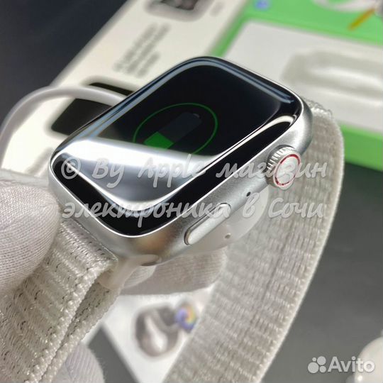 Apple Watch 9 45m (экран без рамок, silver нейлон)