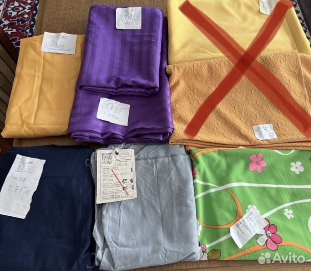 Ткань лен голубой отрез