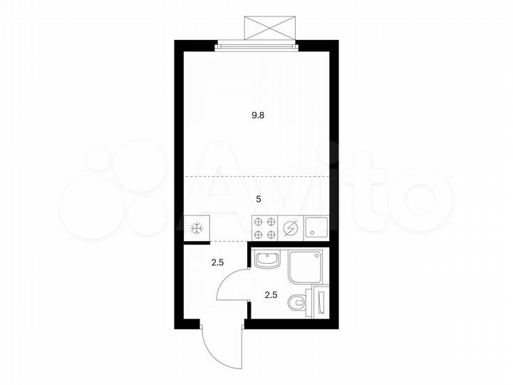 Квартира-студия, 19,8 м², 7/25 эт.