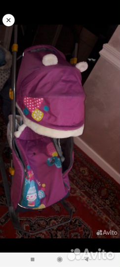 Детские санки коляска с колесами бу