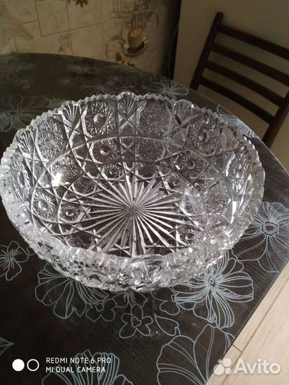 Ваза хрустальная СССР чешский хрусталь