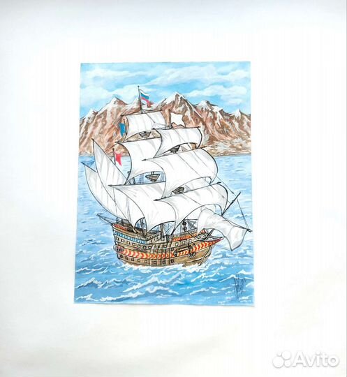 Картина интерьерная 21*30 акварель оригинал