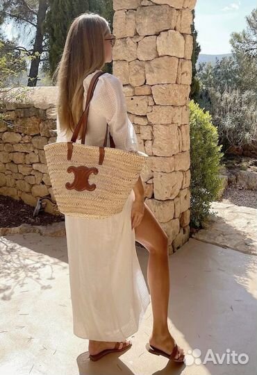 Восхитительная женская сумка плетеная Celine лето