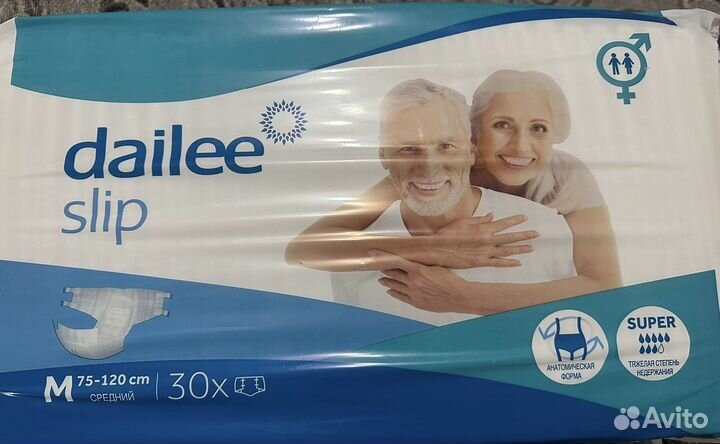Памперсы для взрослых размер m по 30 штук