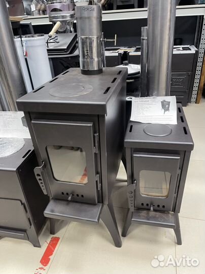 Печь для гаража со стеклом