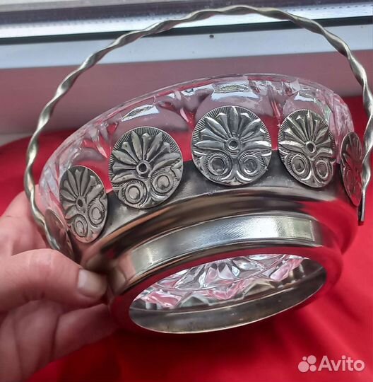 Конфетница-корзинка из мельхиора