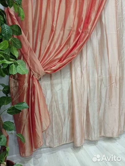 Шторы из 3х видов,шелковой матовой вуали 3м выс