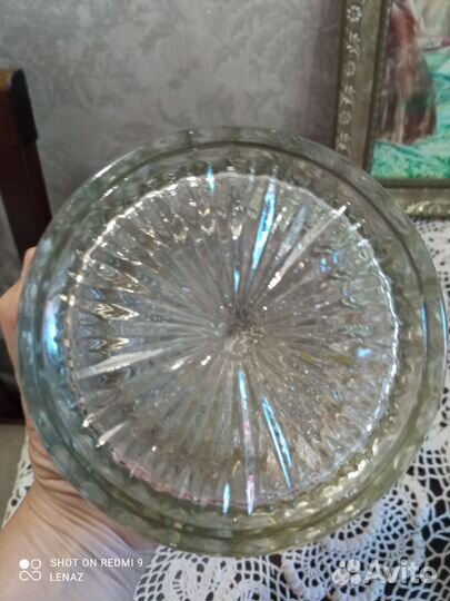 Хрустальная сахарница, варенница периода СССР