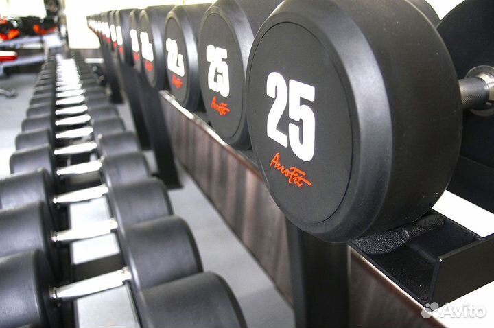 Гантельный ряд обрезиненный профессиональный Aerof