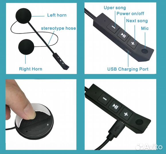 Bluetooth мотогарнитура для шлема
