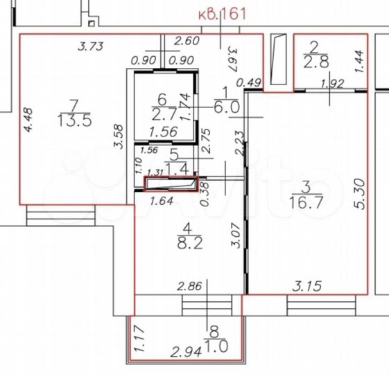 2-к. квартира, 51,3 м², 10/10 эт.
