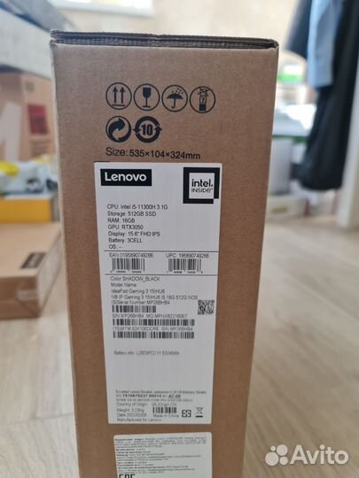 Ноутбук 15.6 Lenovo i5-11300H/16Гб/512Гб/RTX3050