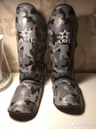 Защита голени AML thai камуфляж черный M