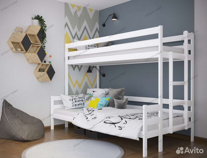 Кровать двухьярусная двухспальня