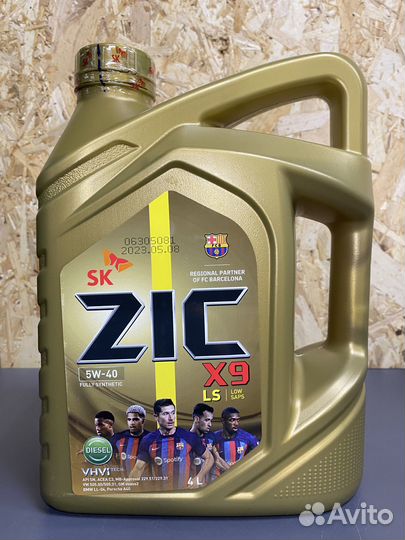 Масло моторное 5W40 ZIC X9 LS 4л синтетика Diesel