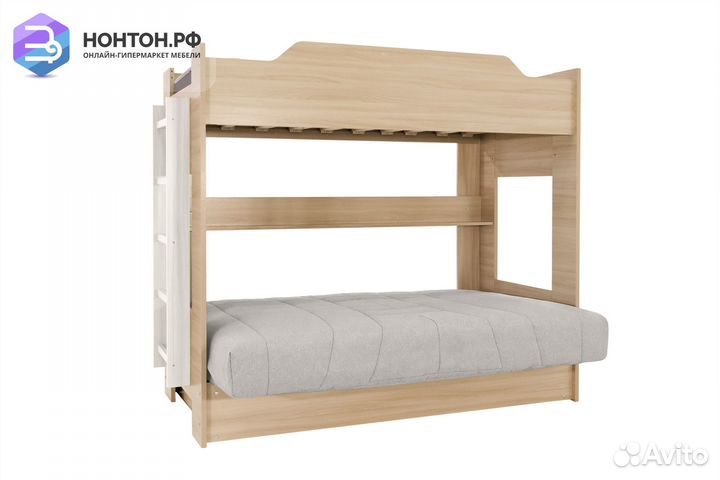 Двухъярусная кровать с диван-кроватью жаккард свет