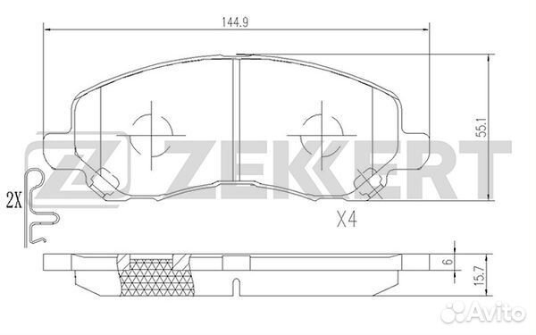 Колодки тормозные передние Mitsubishi Outlander