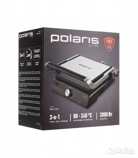Электрогриль Polaris PGP 2102, серебристый