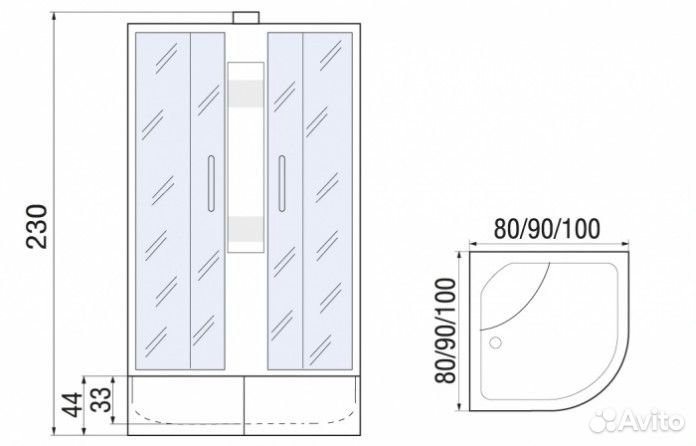 Душевая кабина River Nara XL 100/44 MT