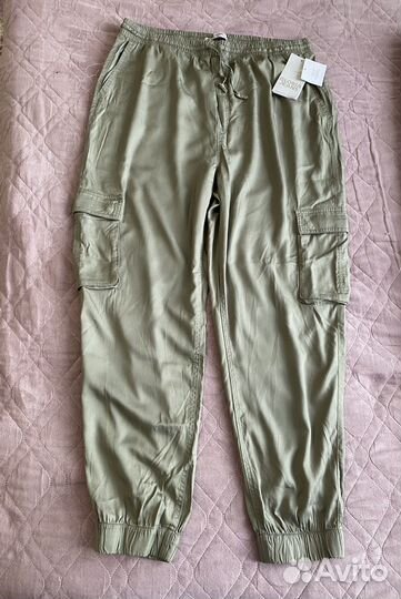 Брюки карго женские GJ оливковые на резинке 52 54