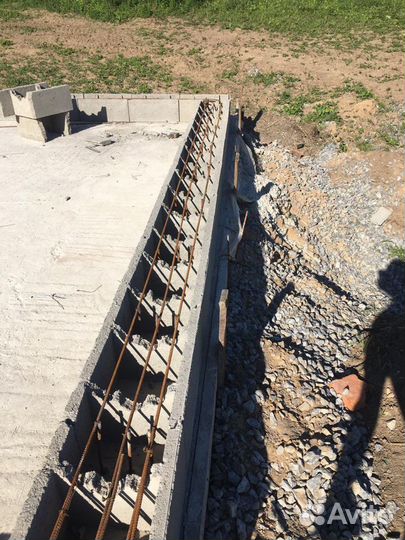 Бетонный фундамент, несъемная опалубка, лента