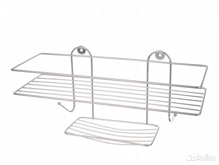 Полка прямая с мыльницей (33*12*17, 17*8.5 см) хро