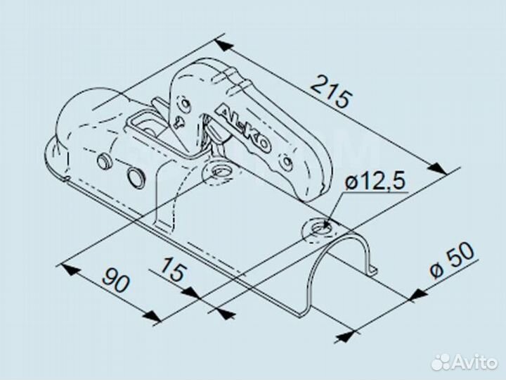 Замковое устройство D50 до 750 кг (круглое дышло)