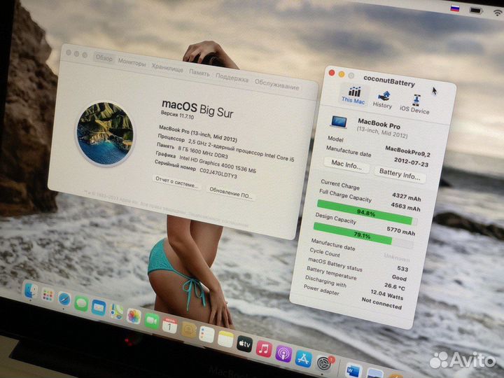 Мощный ноутбук Apple MacBook Pro 13 8/250 SSD core