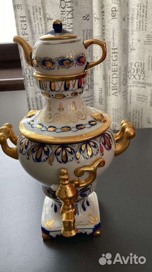 Самовар + чайник Гжель экспортный