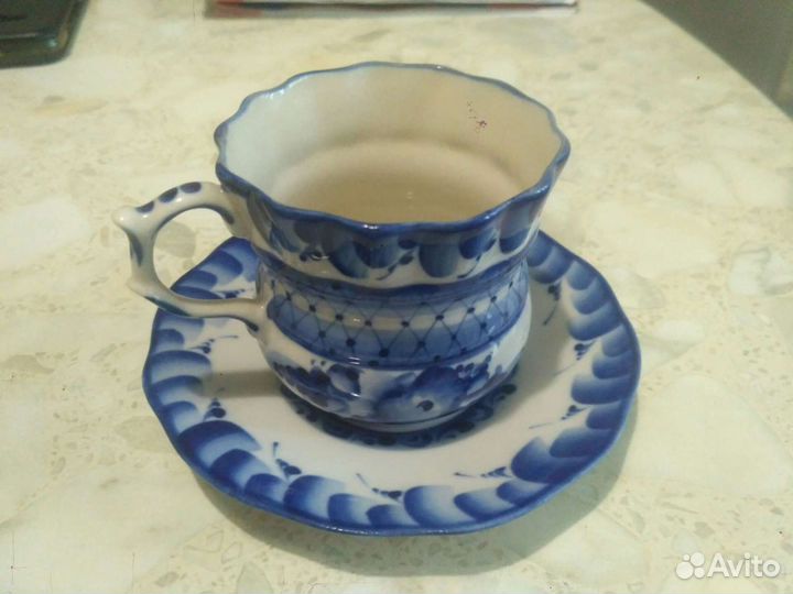 Чашка с блюдцем фарфор