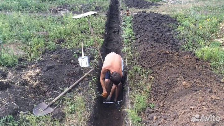 Копка траншей (Дренаж, Кабель, Газ, Вода)