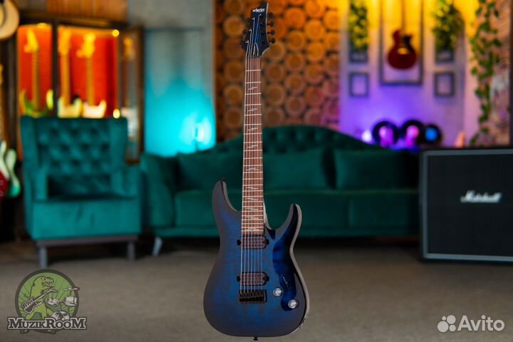 Schecter Omen Elite-7 See Blue Burst