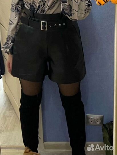 Шорты экокожа